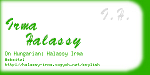 irma halassy business card